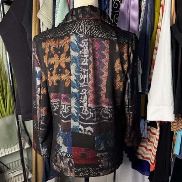 Alberto Makali Women’s M Colorblock Open Jacket Blazer Black Mesh Cover - Picture 4 of 9